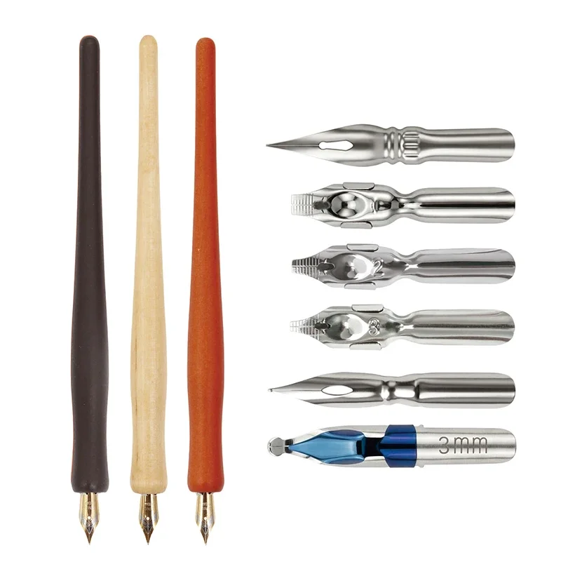 

Коллекция перьев FEATTY с деревянным держателем, 3 цвета на выбор, для перьевых ручек N09-A