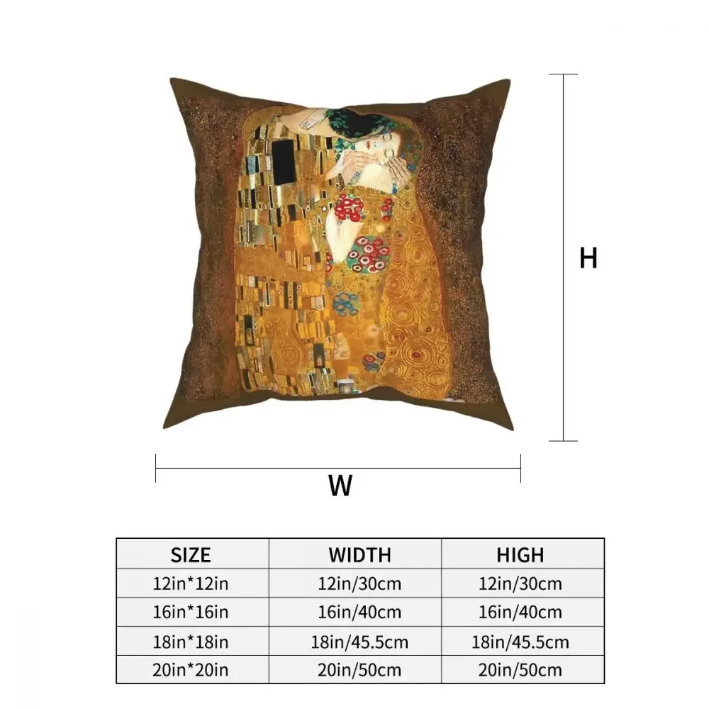 Klimt Kiss Throw Pillow Cover Decorative Pillow Gustav Klimt Freyas Art Customized Cushion Covers