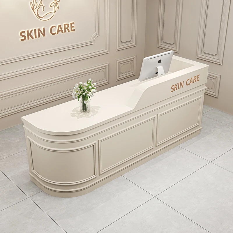 

Elegant Professional Reception Desk with Storage Cabinets for Corporate Office Front Lobby Furniture Hotel Check In Counter