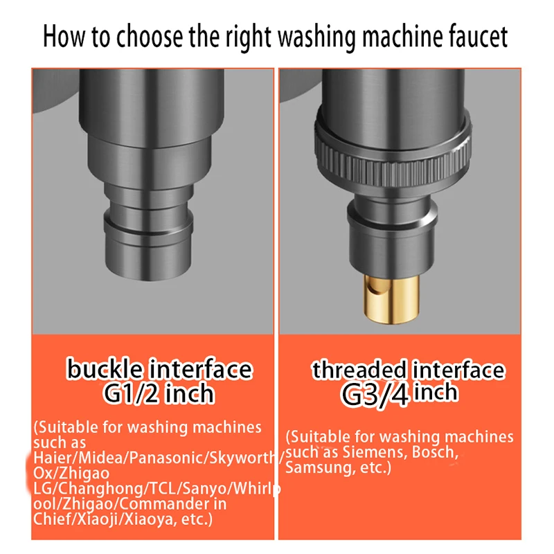 Multi-function G3/4\' Faucet Brass One Into One Out Dual Control Washing Machine Tap Three-way Toilet Triangle Valve