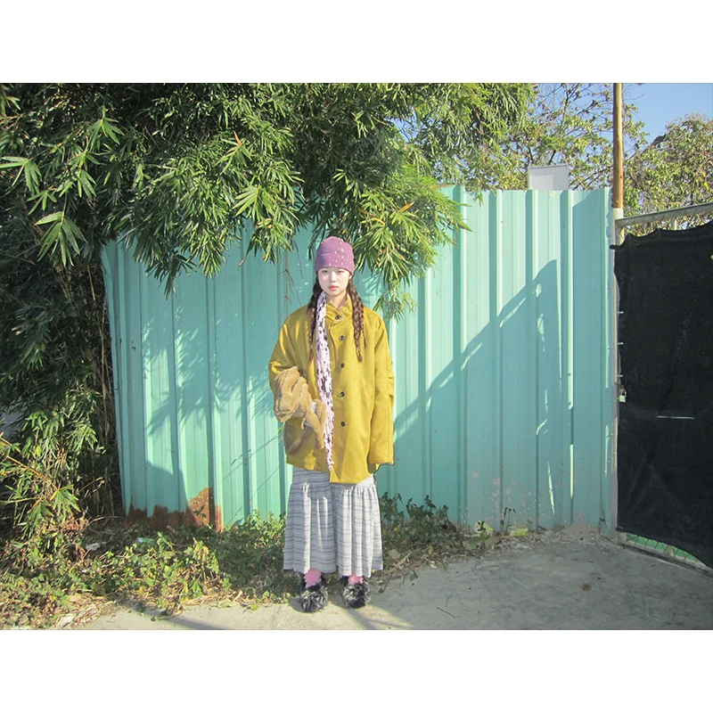 

Теплое плюшевое замшевое пальто в корейском стиле, средней длины, зимняя новинка, женская верхняя одежда для повседневной носки, с длинными рукавами, на пуговицах