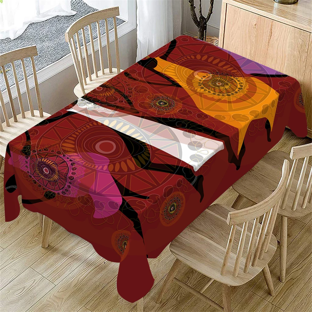 

Rectangular Tablecloth Polyester Table Cover for Indoor Dining Table, Camping, Kitchen Party Holiday Christmas Table Decorations