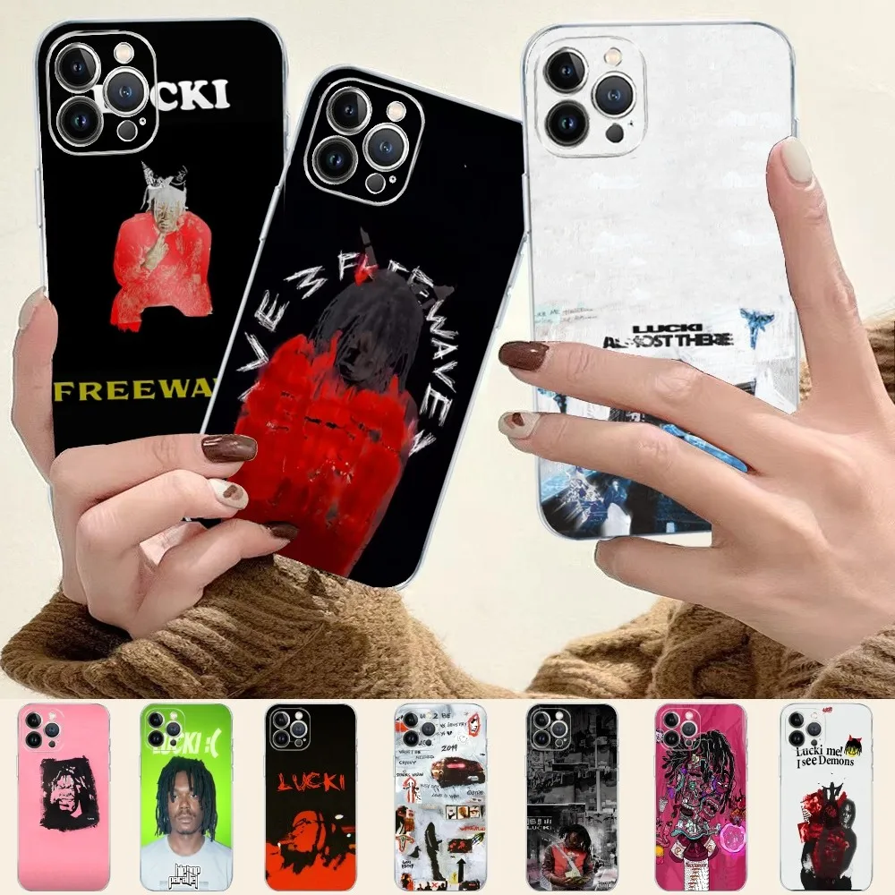 L-Lucki Rapper WAKE UP LUCKI Phone Case For iPhone 16 15 14 13 12 Mini 11 Pro XS Max X XR SE 6 7 8 Plus Soft Silicone Cover