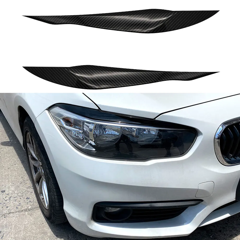 2pcs Gloss Black Eyebrows For BMW 3 Series F30 Sedan F31 Wagon 2011-2018 Car Headlight Eyelids Lids ABS Plastic Accessories