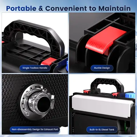 Hcalory 8KW All-in-One Parking Heater 12V Portable Diesel Heater 6L Fuel Tank 2025 Upgrade Toolbox 2 Smart Diesel Air Heater 10 best sales heater 12v - №9