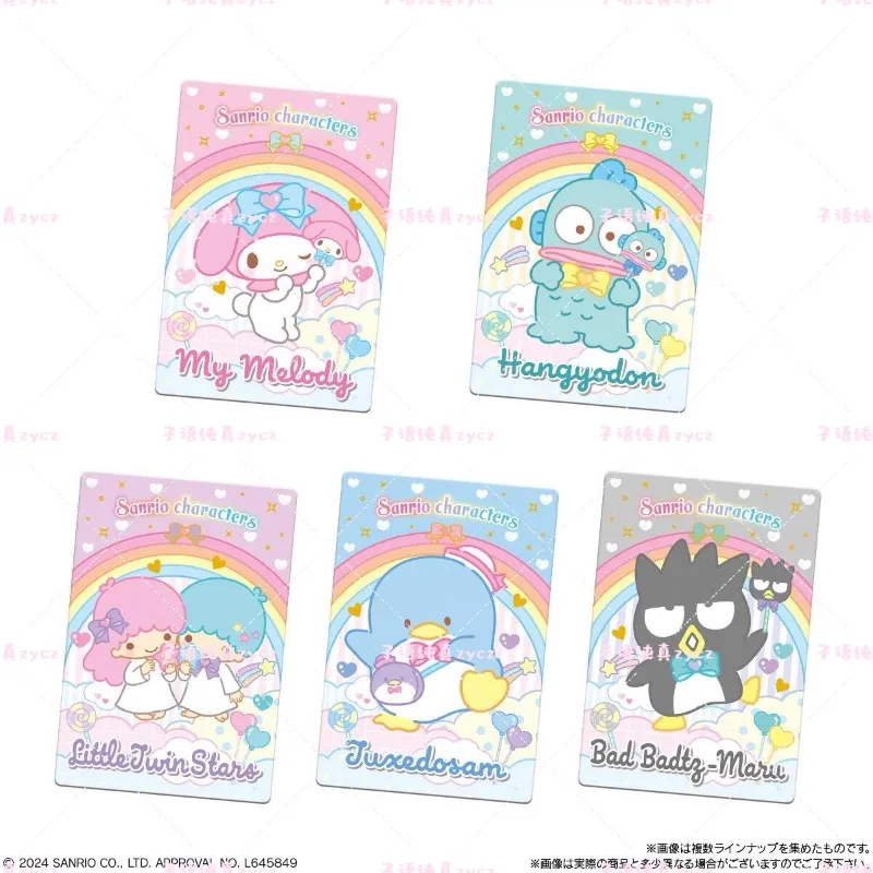 In Stock Japanese Version of Bandai Sanrio Wafer Food Playing Card Six Bombs Kitty Cinnamoroll Character Collections Anime Model