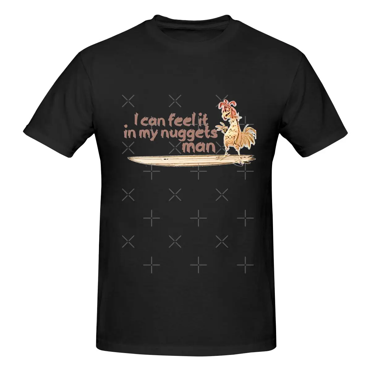 Funny I Can Feel It In My Nuggets Man Surfing Chicken  Men's T-shirt Printed Tops are loose and slim fit Women's T-shirts