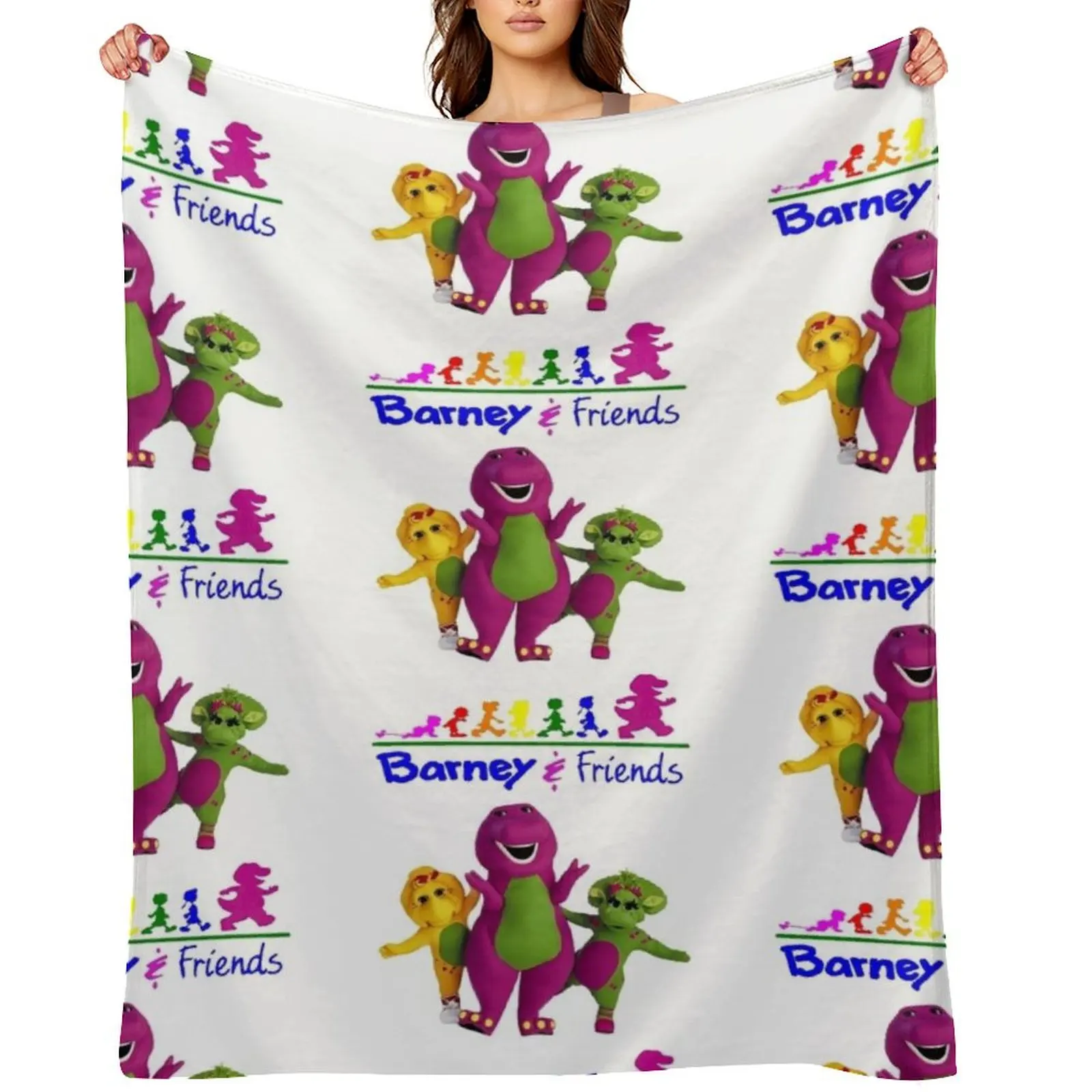 

Barney the dinosaur and friends Throw Blanket for winter Warm For Baby cosplay anime Blankets