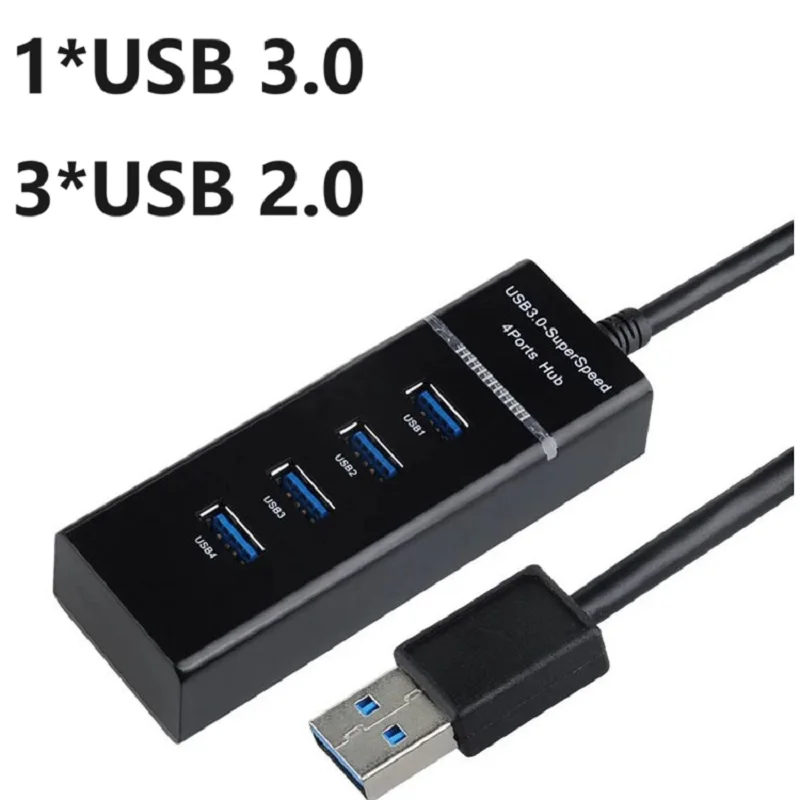 

USB 3.0 2.0 4 Ports 5Gbps USB HUB Splitter High Speed Multi Splitter USB Adapter Expander Cable For Desktop PC Laptop Adapter