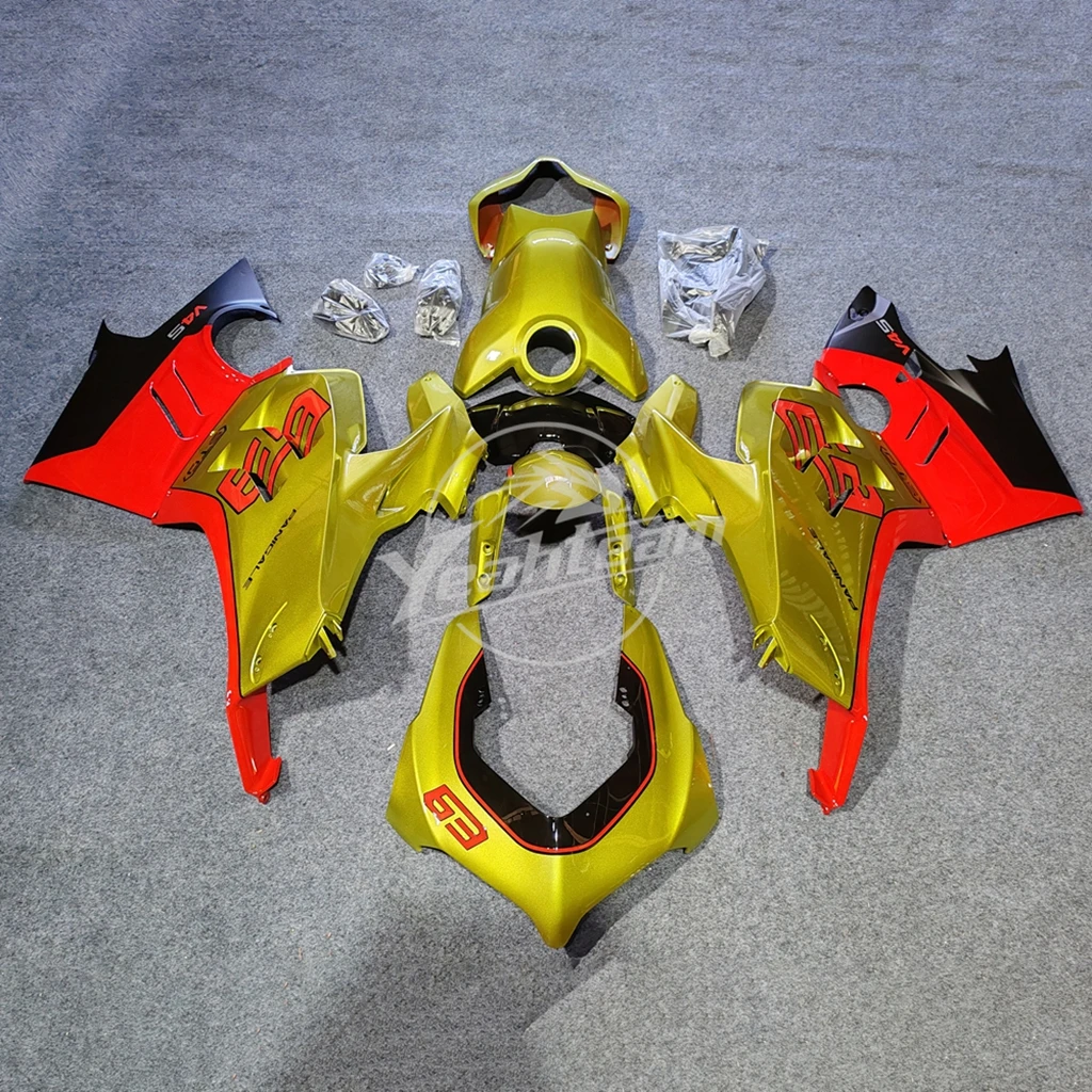Custom Paint ABS Injection Motorbike Fairing Components for DUCATI Panigale V4 S 2022 2023 2024 V4S SP2 Gloss Gold Red