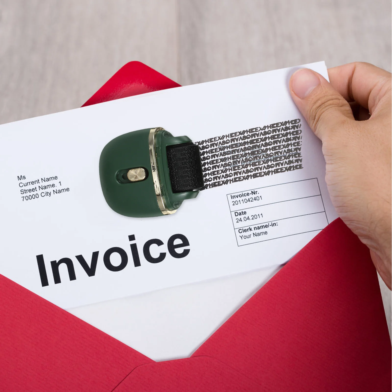 Anti-counterfeiting Stamp Roller Plastic Eraser Identity Protection