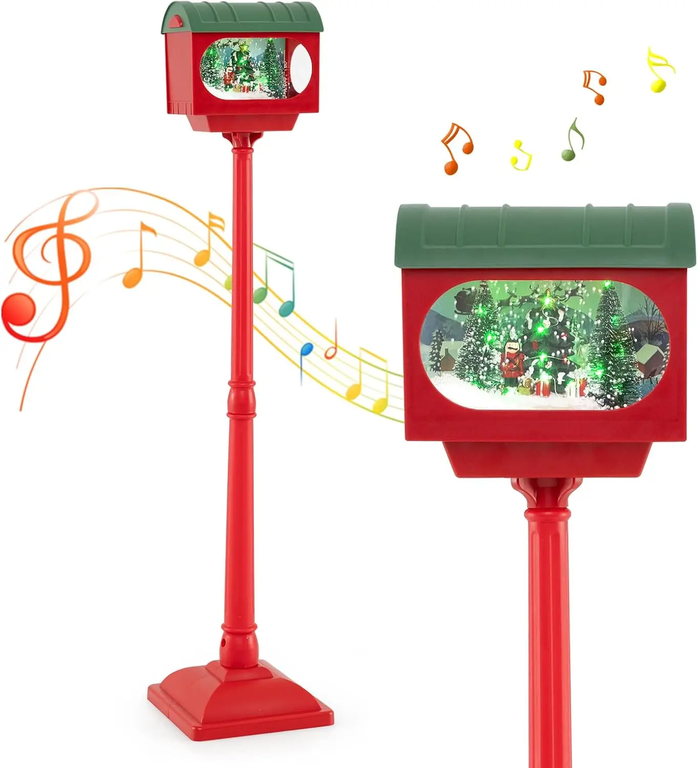 Christmas Musical Street Lamp, 59-Inch Festive Holiday Lamp Post