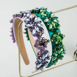 Instagram Cool Style Fashion Shining Colorful Crystal Baroque Hair Hoops Simple And Elegant Style Headbands And Hair Accessories