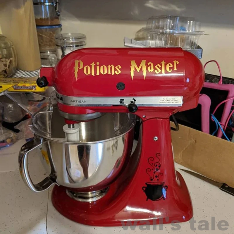 Potions Master Wizard Vinyl Decal For KitchenAid Mixer Decor, Funny Quote Sticker Kitchen Utensils Accessories Decals Decoration