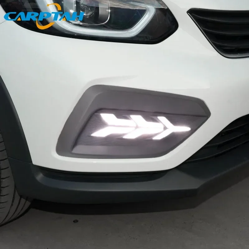 

Car LED DRL 12V Daylights For Honda Jazz Fit 2021 Yellow Turn Signal Daytime Running Headlamps Auto Driving Lamp Foglamps