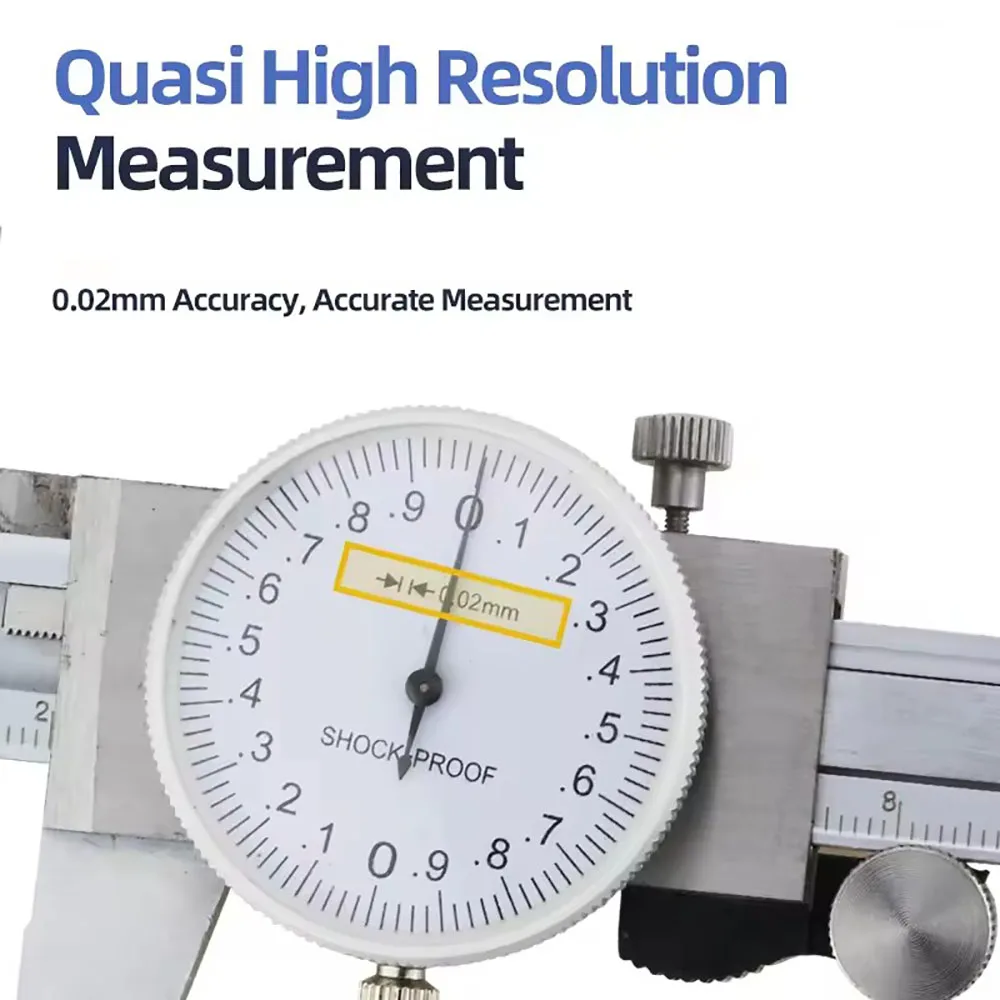 Circular Dial Scale Caliper 0-150/0.02mm High-Precision Industrial Stainless Steel Vernier Caliper Metric Measuring Tool