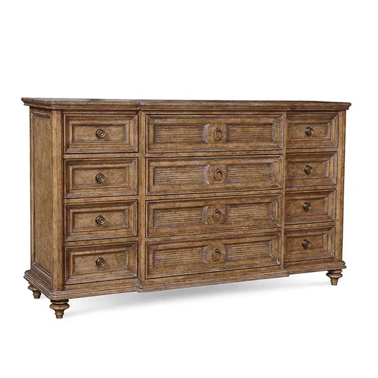 

/French Antiqued Bedroom Furniture Storage 12 Drawers Dresser Organizer Solid Wood