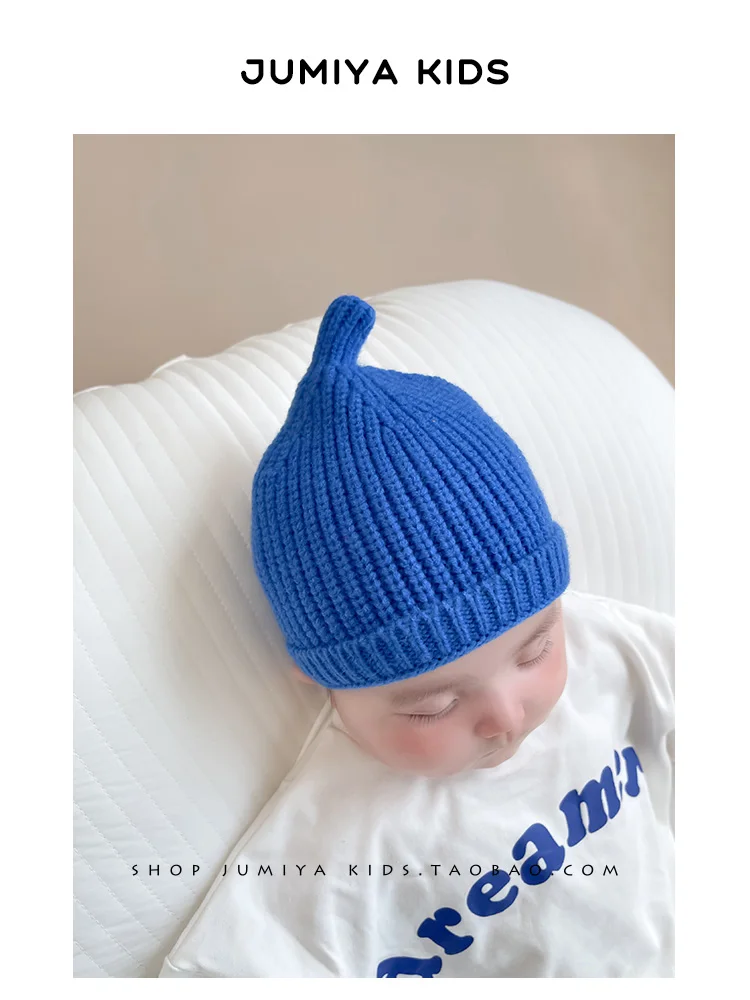 Korean Fashion Nipple Baby Hats Candy Color Wool Caps for Kids Outdoor Warm Beanies Children Hat for Girls Boys Kids Accessories