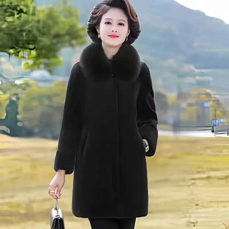 Middle-Aged Imitation Fur Mink Fur Coat Women'S Mid-Length Autumn Winter Mink Fur Coat Women'S New Loose Oversize Mother'S Wear