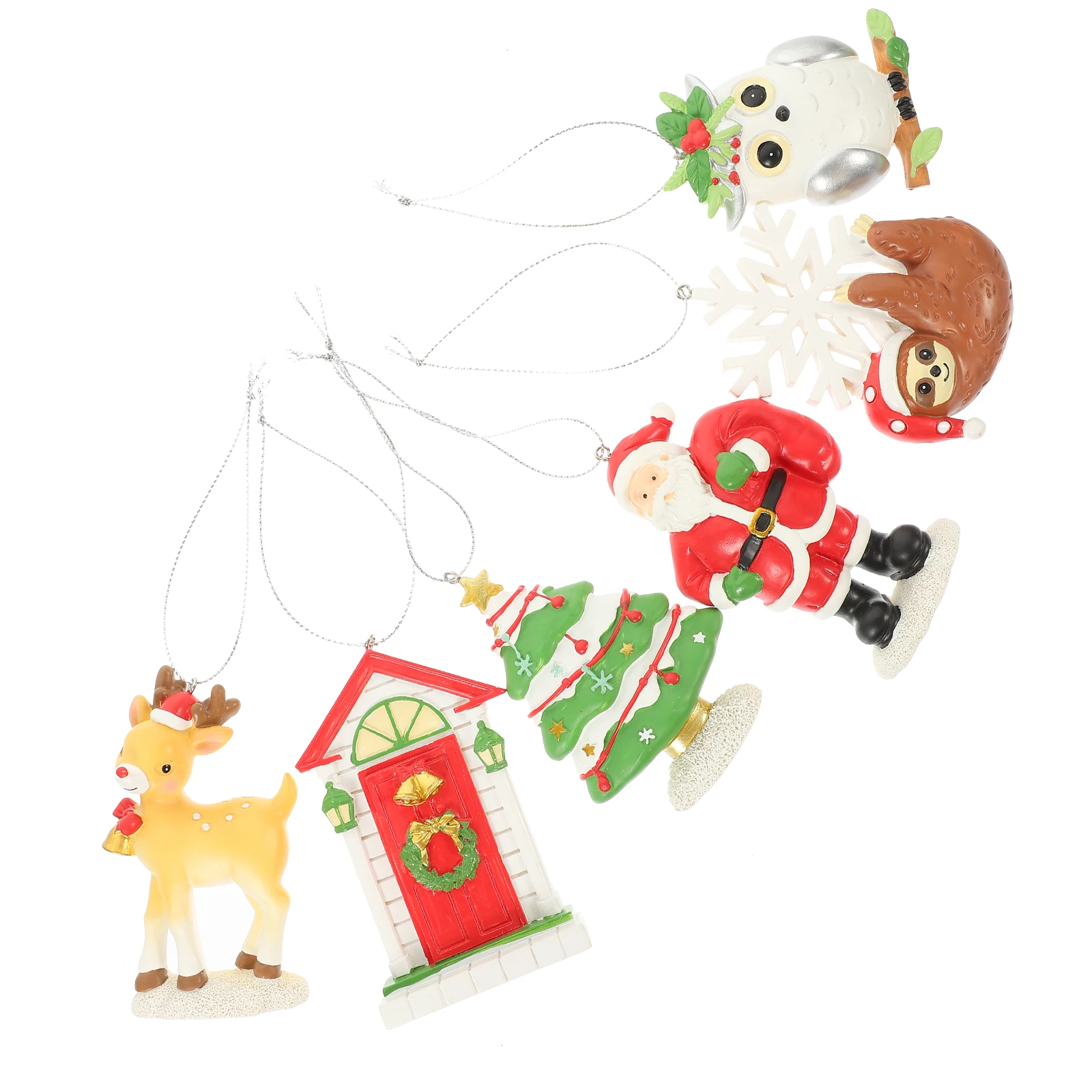 

6 Pcs Christmas Tree Decorations Reindeer naments Resin DIY Hanging naments Hanging Decor Xmas Tree Party Home Garden Pendant