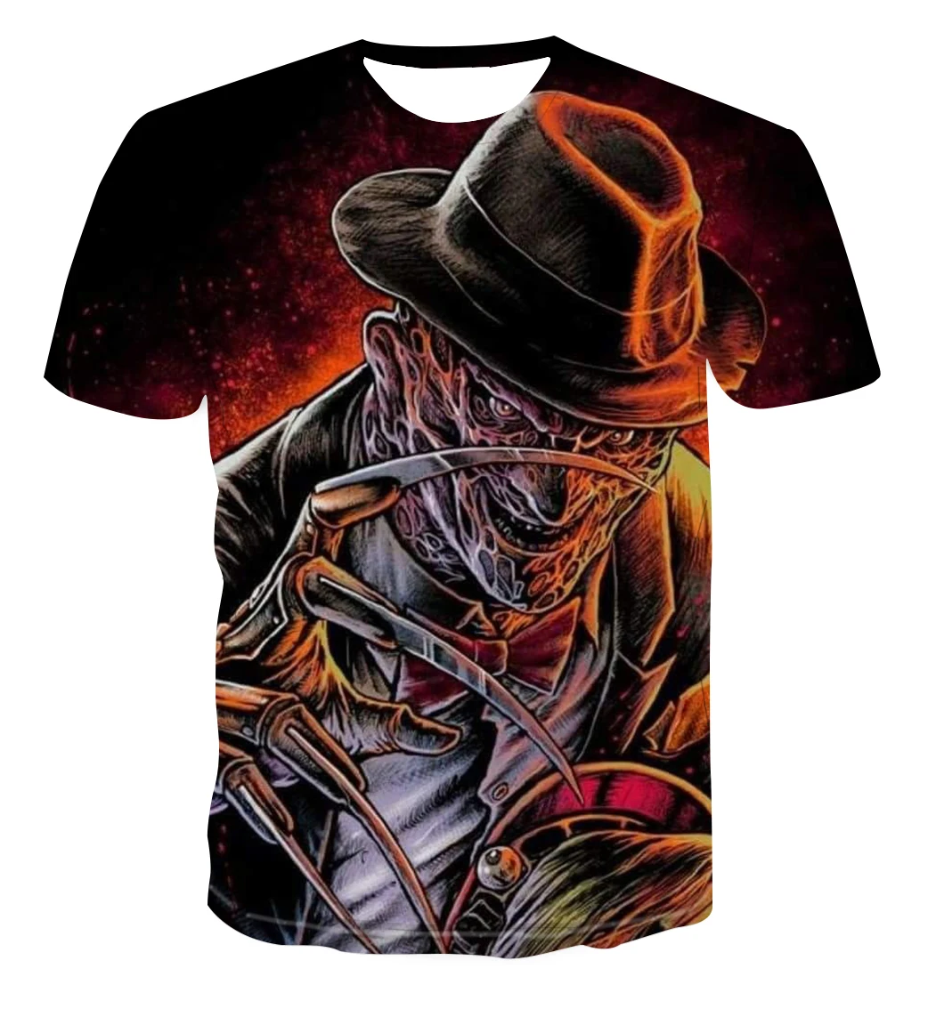 New Men Women 3D Printed T-Shirt Horror Freddy Krueger Jason Short Sleeve Fashion T Shirt Sport Pullover Summer Shirt Tops