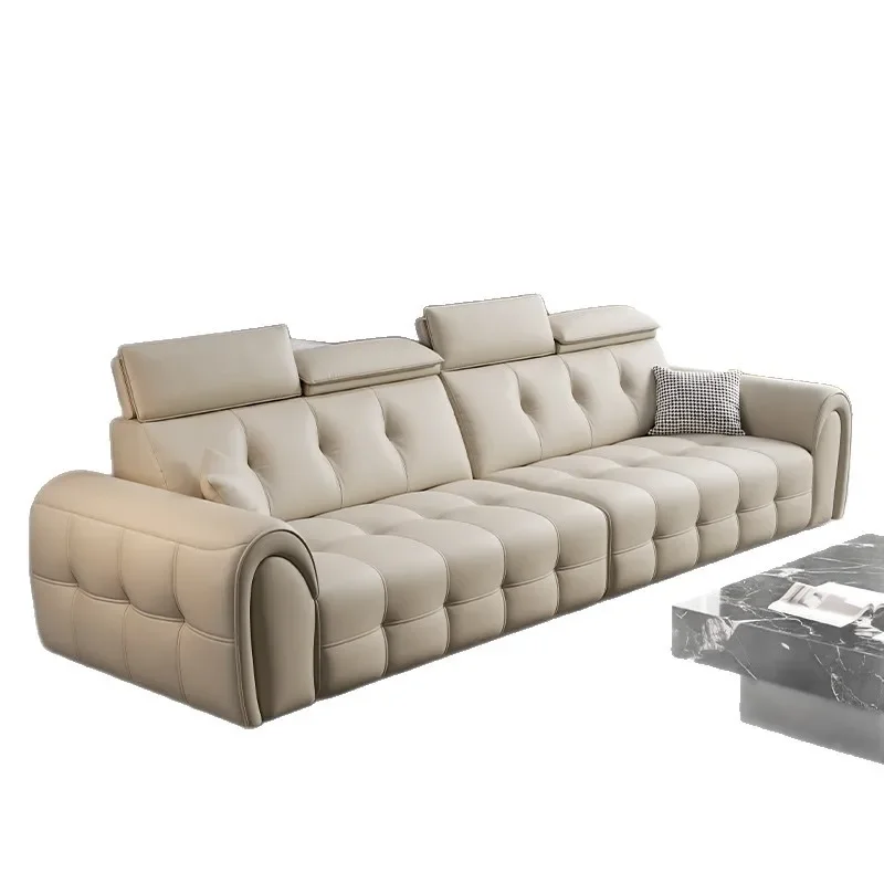 

High-end leisure sofa, living room sofa, retro light luxury large and small apartment combination sofa, straight row