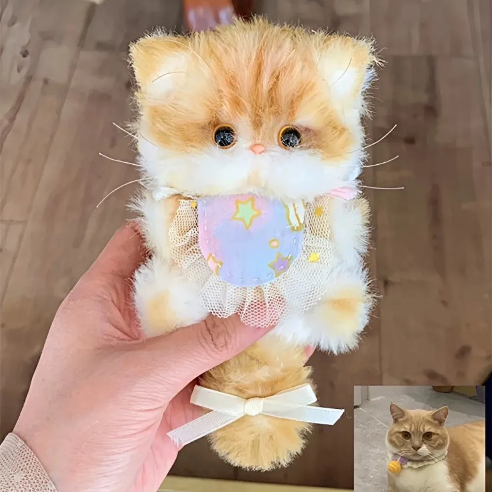 

Creative Handmade Twisty Stick Little Cat Pendant Plush Keychain DIY Material Package Gifts Twist Bar Kitten Doll Toy