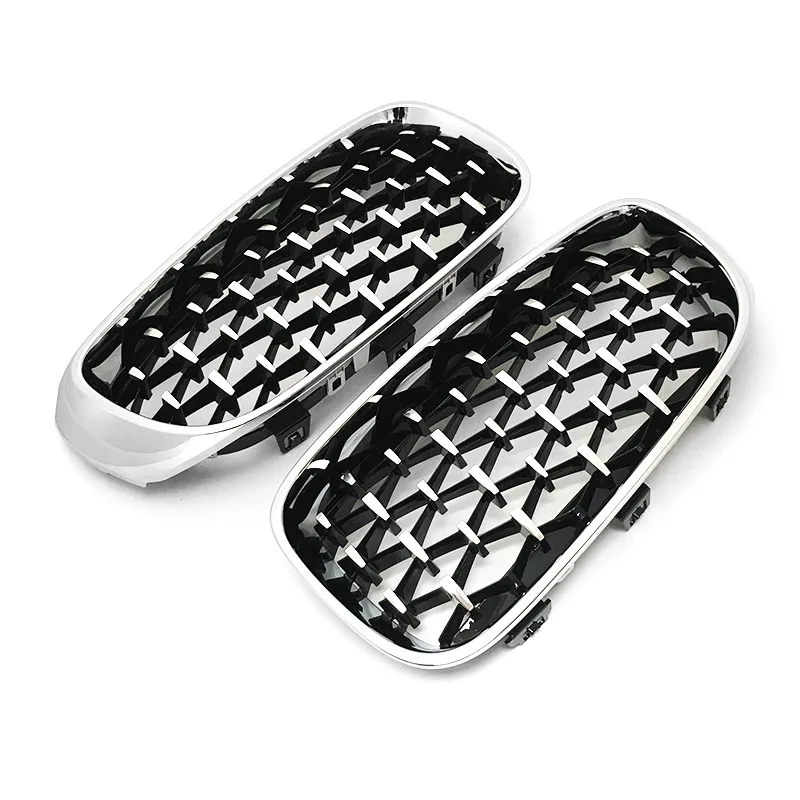 F34 Popular Gloss Silver ABS Car Front Grills for For 3 Series GT F34 2012-2018 Diamond Style Bumper Grille