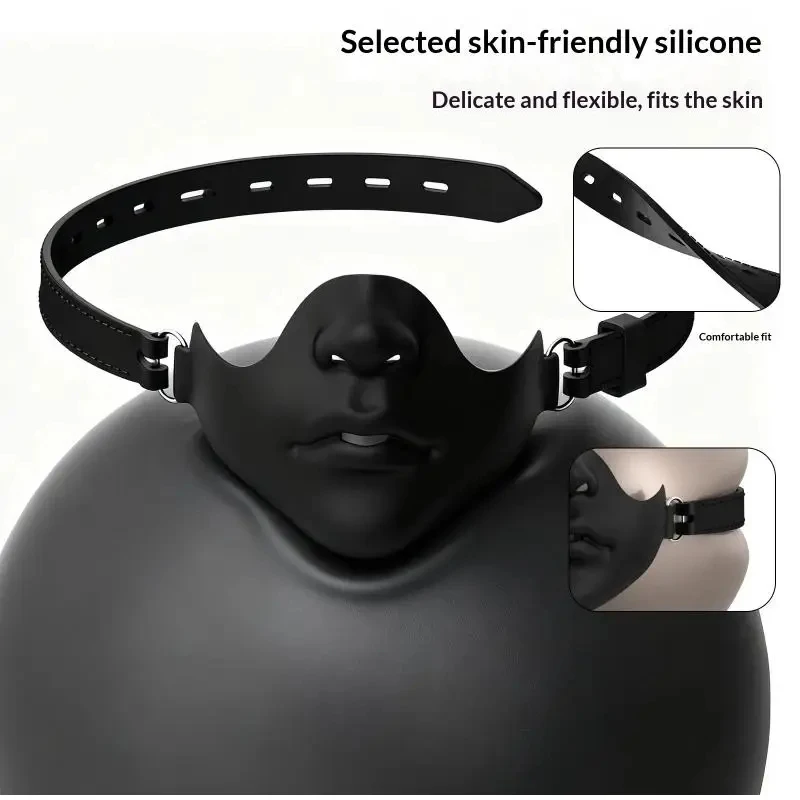 Halloween-Halbgesichtsmaske mit verstellbarem Schnallenriemen, realistisch passend zur Gesichtsform, atmungsaktiv für Nase und Mund, Party-Cosplay-Kostüm – Detail 8
