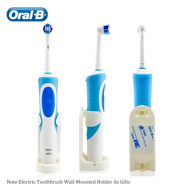 Oral B Electric Toothbrush with Wall Mounted Holder 2D Rotating Clean Replacement Heads Oral Hygiene Tooth Brush