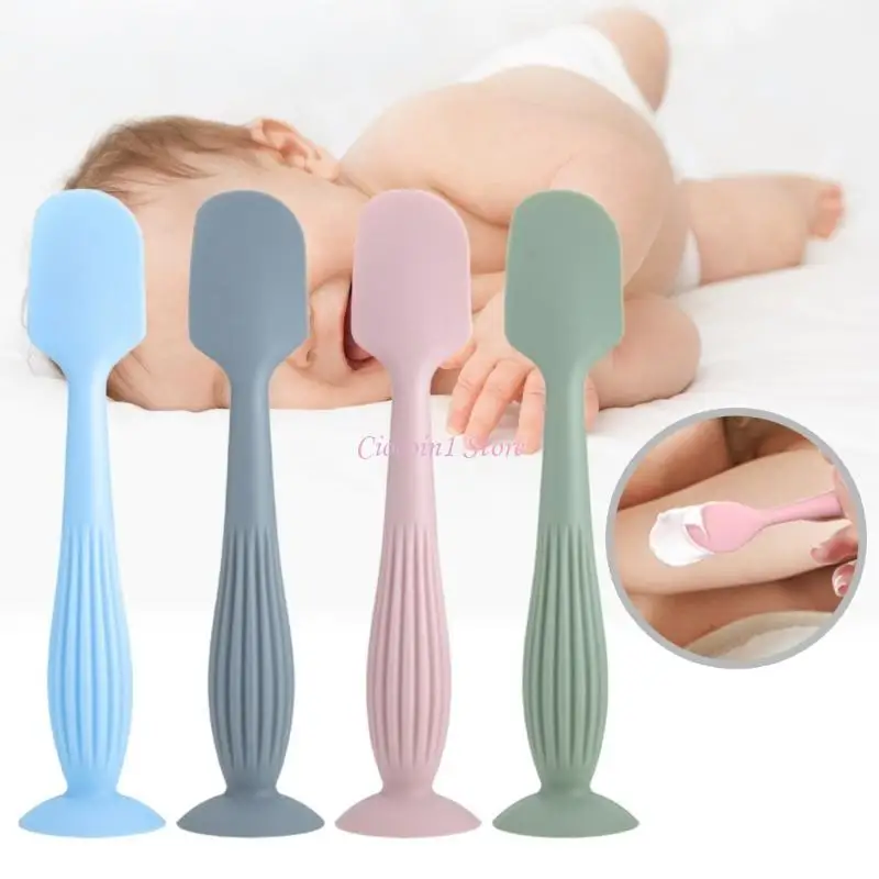 Y1ub 3pcs محمولة طفل حفاضات الحاف حفاضات القشدة أداة ملعقة السيليكون ملاء