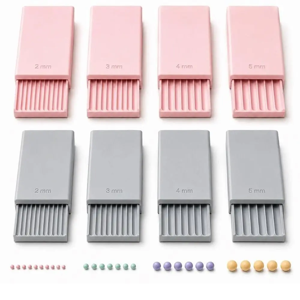 4PCS Precision Grooves Clay Ball Maker Smooth Rolling 3D Printed Nail Art Bead Roller Reusable 2/3/4/5mm Bead Making Tool