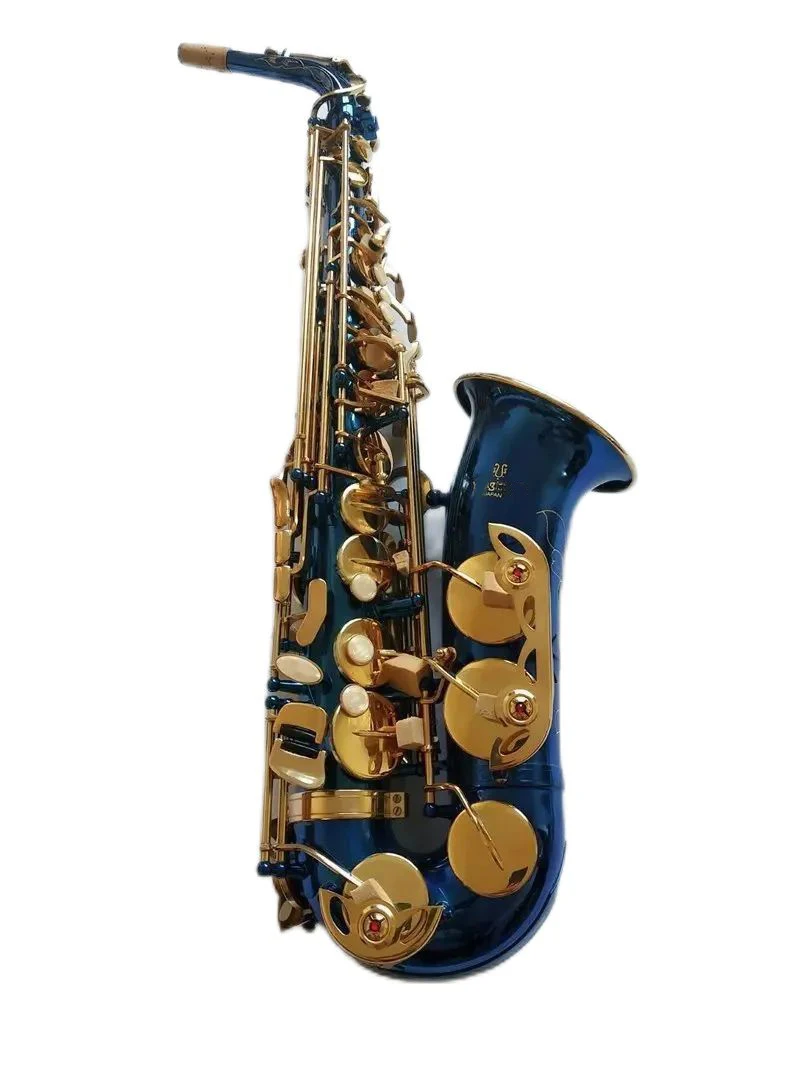 Real shot Japan  Brand NEW Alto Saxophone A-W02 Blue Gold Key Super Professional High Quality Sax Mouthpiece Accessories Shipmen