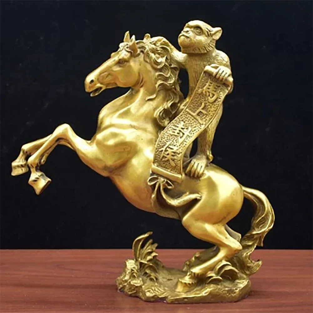 

Chinese Monkey Zodiac Animal Statue Bronze Horse Decoration Living Room Yuanbao Fengshui Decoration Immediately Seal Marquis