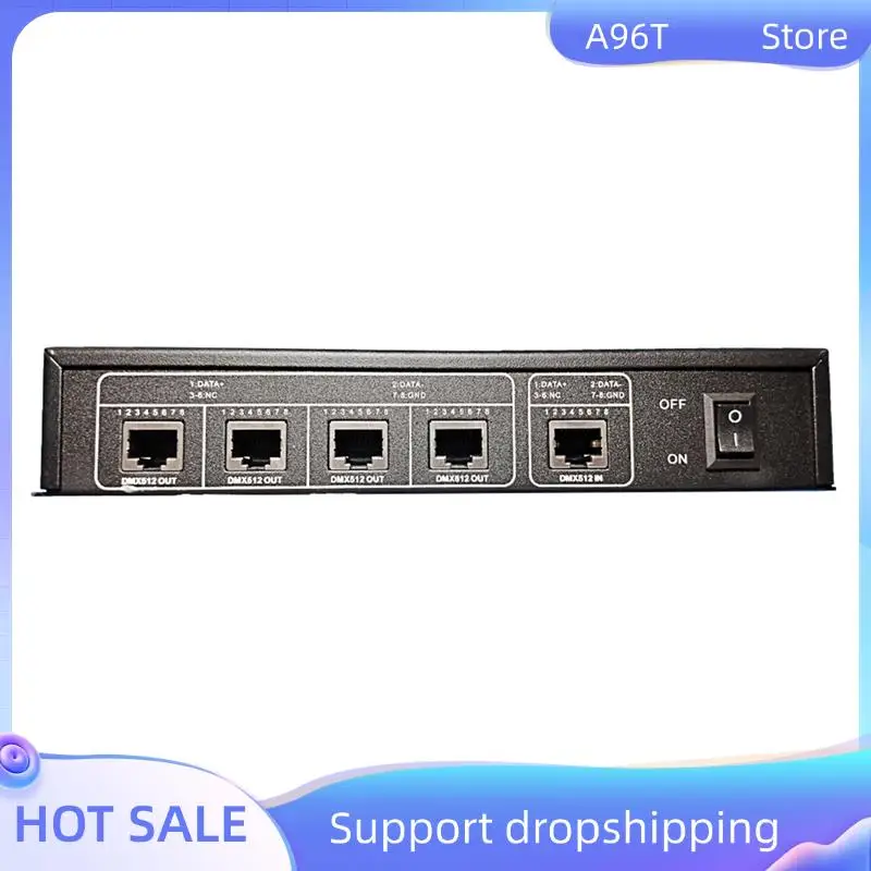 

A96T AC100V-240V Вход DMX512 1–4 концентратора DMX Ретранслятор сигнала Разветвитель 4 XLR-3 Выход Дистрибьютор Усилитель мощности Вилка европейского стандарта
