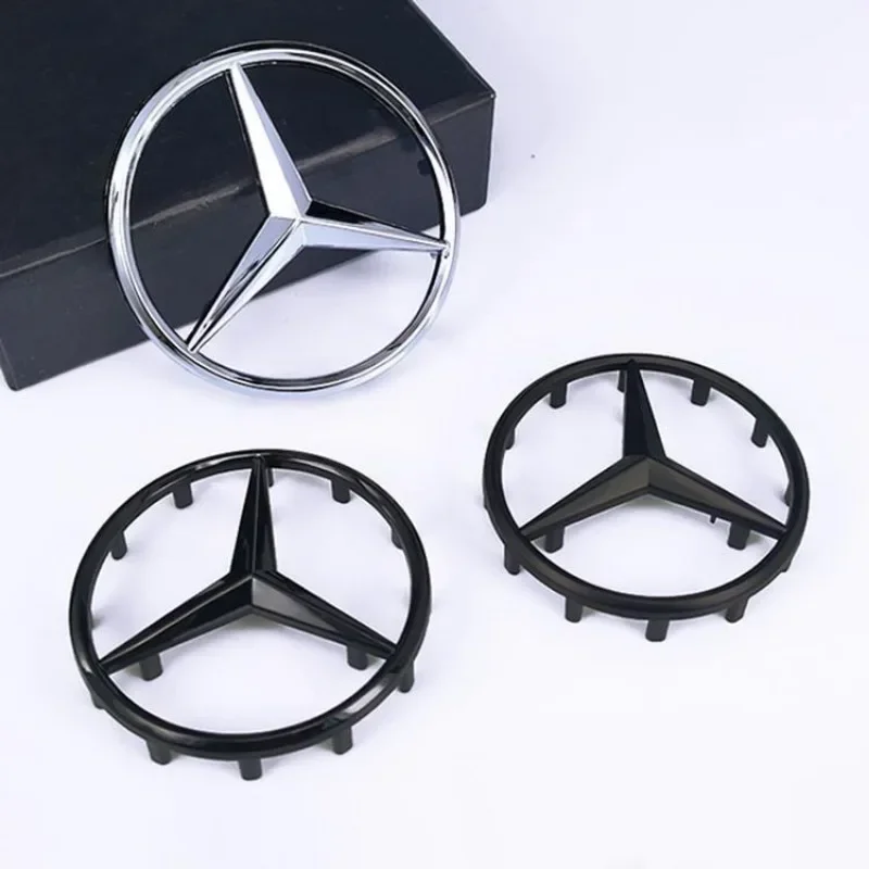 ABS 3D Star Logo Hollow Badge Sticker Car Steering Wheel Center Emblem For Mercedes Benz AMG GLK W202 W204 W210 W211 W212 W220