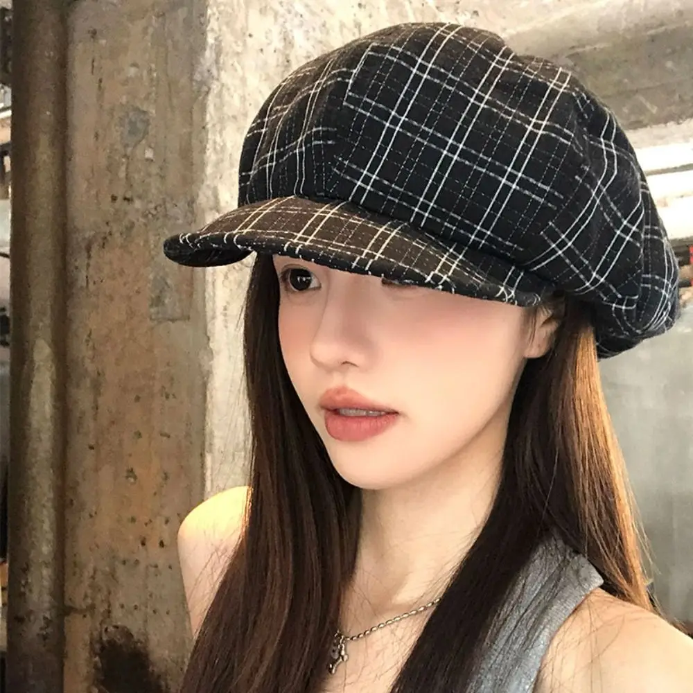 جديد Ins الأخضر منقوشة سحابة القبعات Y2k الربيع الصيف موزع الصحف قبعات عادية Harajuku الرسام قبعة في الهواء الطلق