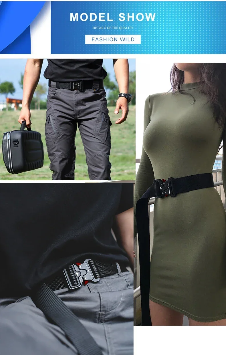 PAUL HUEMAN 2PC Tactical Belt Unisex Accessories Black Belt for Men and Women