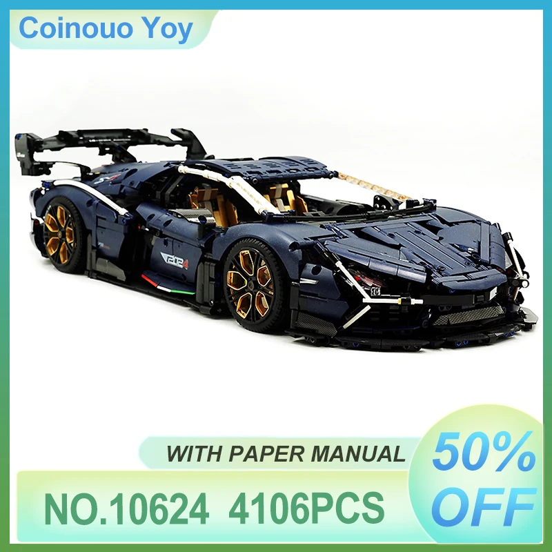 

Технический MOC GULY 10624, звездное небо, радиоуправляемый суперспортивный гоночный автомобиль, модель суперкара, строительные блоки, кирпичи, головоломки, игрушки, рождественские подарки