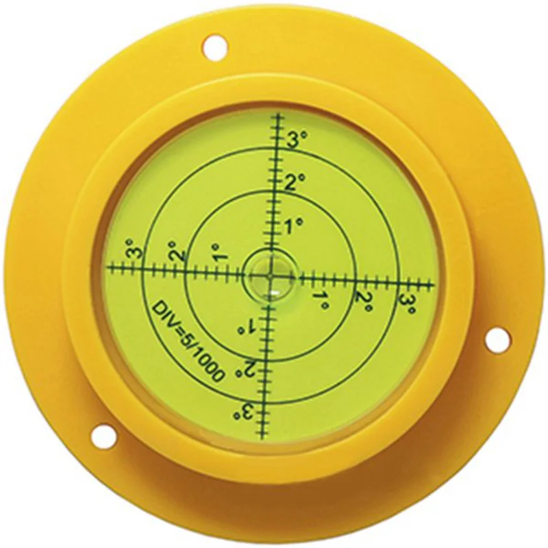 N84R Round Bubble Level, 90X17mm High Precision Circular Spirit Level with 3 Mounting Holes, Measuring Instrument Tool