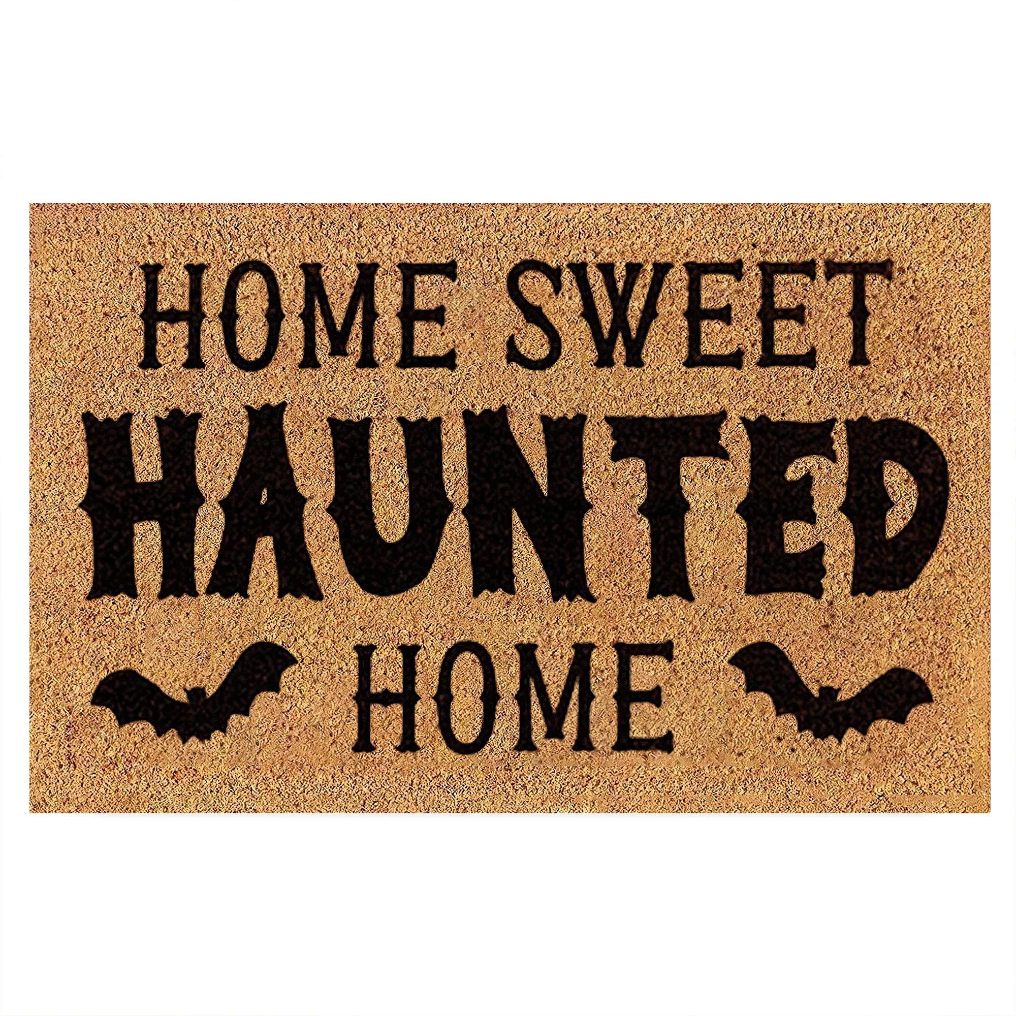 

Haunted Bat Doormat Halloween Rubber Kitchen Mat Garden Garage Door Floor Mat Non-Slip Carpet Entrance Rug