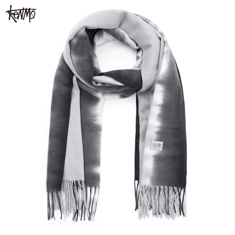 

Градуированный двухцветный зимний теплый шарф в корейском стиле, двусторонняя накидка на шею для холодной погоды, модный аксессуар