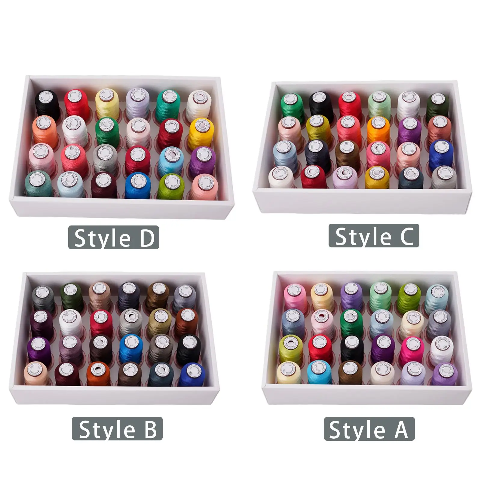 24 Colors Embroidery Thread 120D/2 for Sewing Machine All Purpose Polyester Embroidery Machine Thread DIY Crafts Supplies