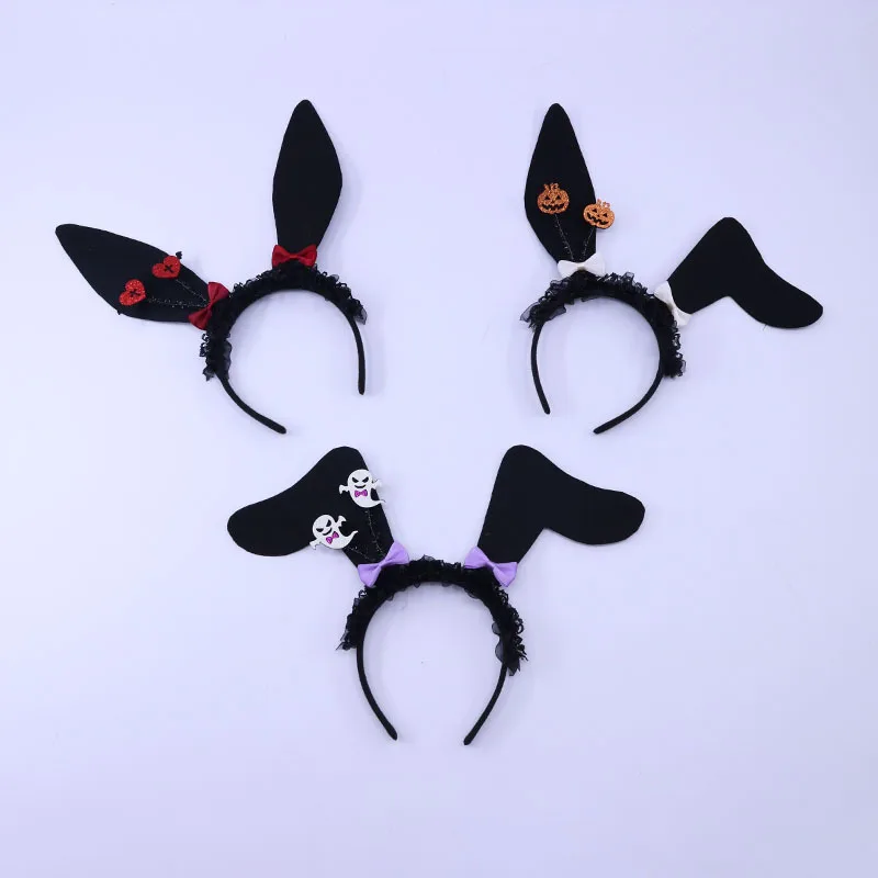 

Новинка, забавная лента для волос с кроличьими ушками на Хэллоуин, креативный милый кролик, маскарадный аксессуар, реквизит для выступления