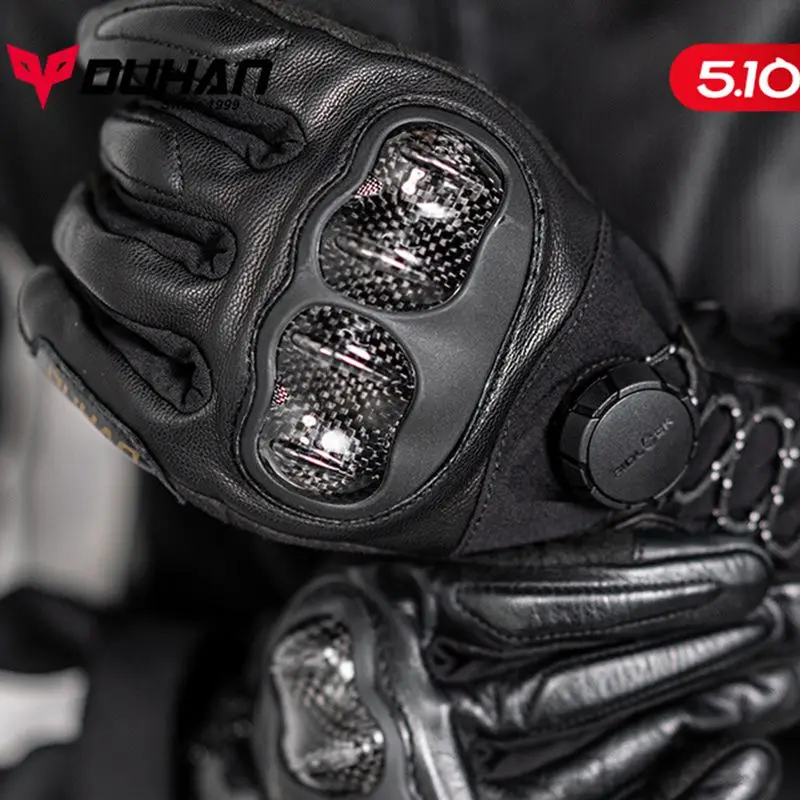 

Duhan A2 Genuine Sheepskin Motorcycle Gloves Carbon Fiber Shell Breathable Touchscreen Compatible Men'S Motorcycle Street Gear