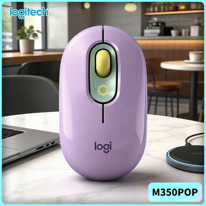 Logitech   POP Pebble Mouse Optical Tracking USB Nano Receiver Magnetic Storage for Artist Studio and Drawing Desk Use