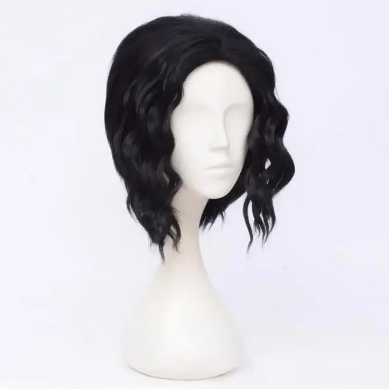 Demon Slayer Kimetsu No Yaiba Kibutsuji Muzan Cosplay Wig Costume Black Women Curly Hair Free Wig Cap