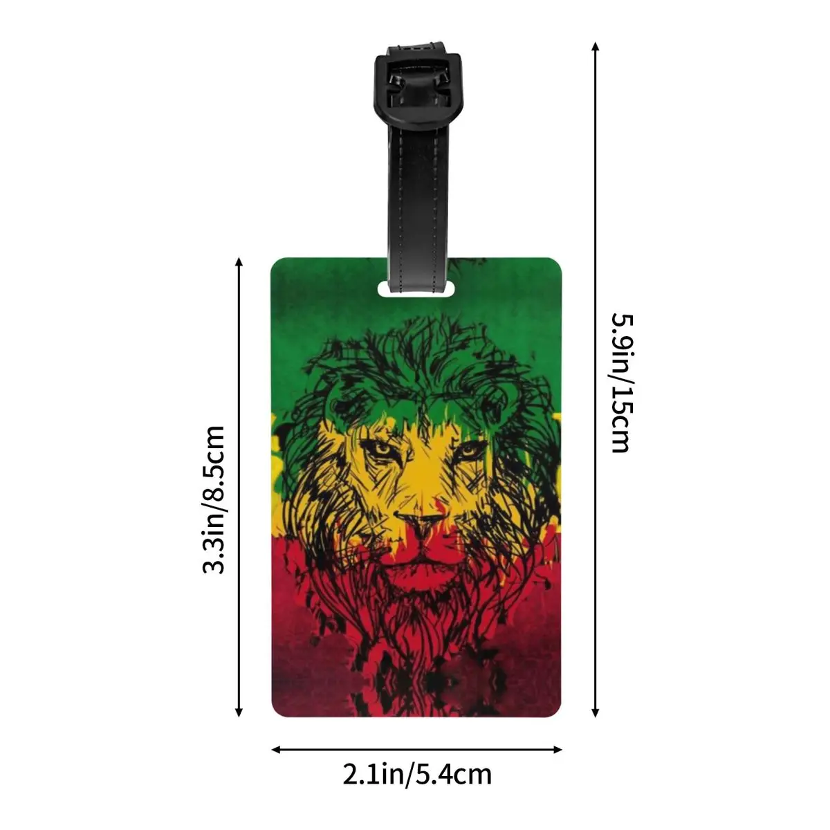 Custom Lion Of Judah Rasta Jamaican Reggae Luggage Tags for SuitcasesRastafarian Art Baggage Tags Privacy Cover Name ID Card