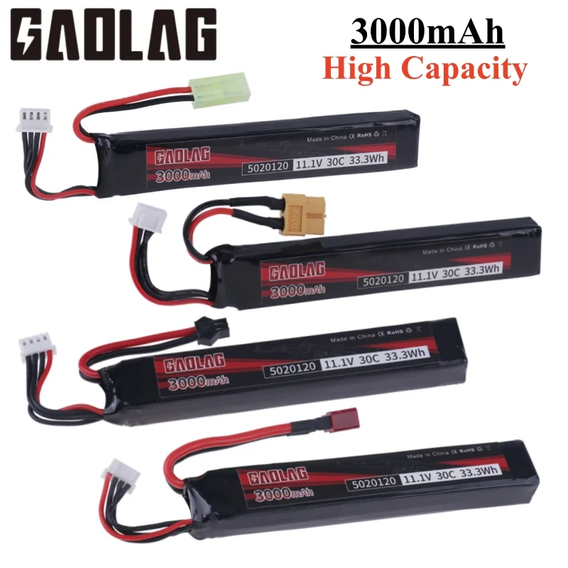 3s 11.1V 3000mAh 30C 5020120 Lipo Battery for Airsoft BB Air Pistol Electric Toys Guns RC Parts