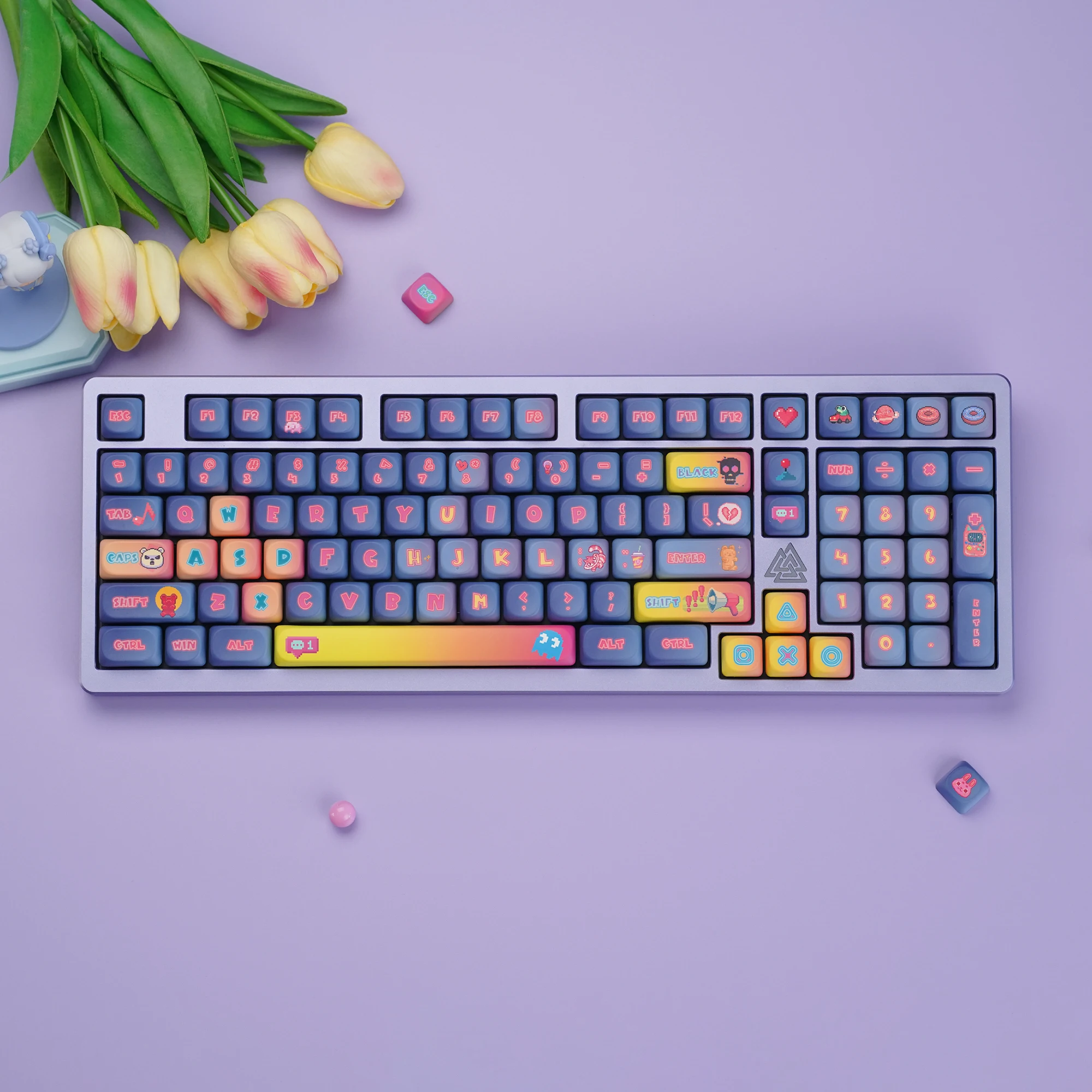 Gamer Girl MOA Profile Keycaps Set PBT material  Dye-sublimated 143 keys ANSI/ISO layout